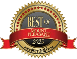 Showcasing a 2025 Mt Pleasant award badge for Locals Sushi