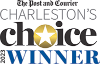 Highlighting a 2023 Charleston Choice's Winner award badge for Locals Sushi