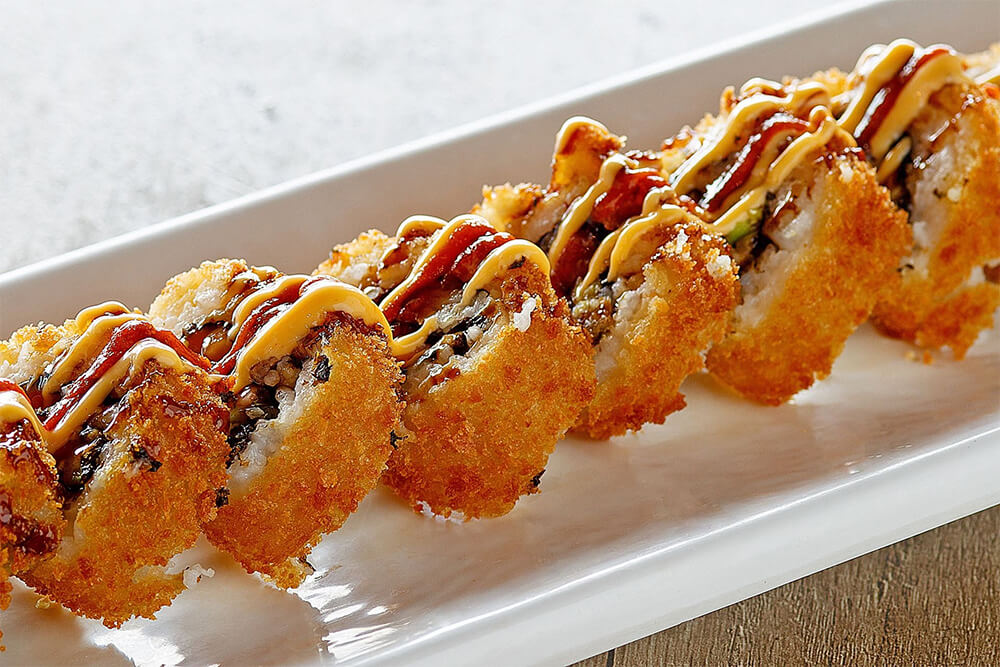 Sushi roll selections featuring fresh food and rolls at Locals Sushi