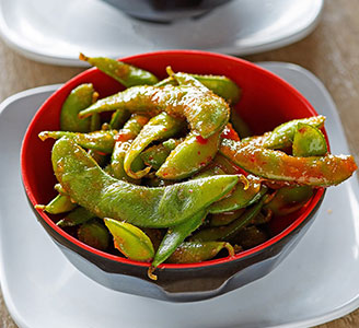 Edamame served in a bowl